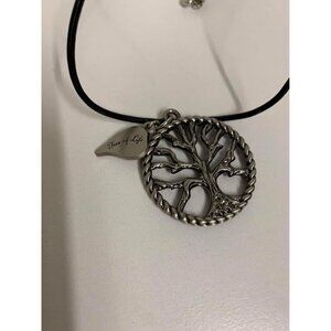 Tree of Life Choker Necklace 19" Black Cord Chain Grunge Y2K Boho Casual Teen